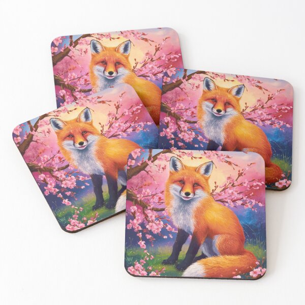 Artikelvorschau, Fuchs-Portrait. Fuchs mit Kirschblüte, Blumenfuchs, Fuchsmalerei, Raphael-Stil entworfen und verkauft von FoxVibes.
