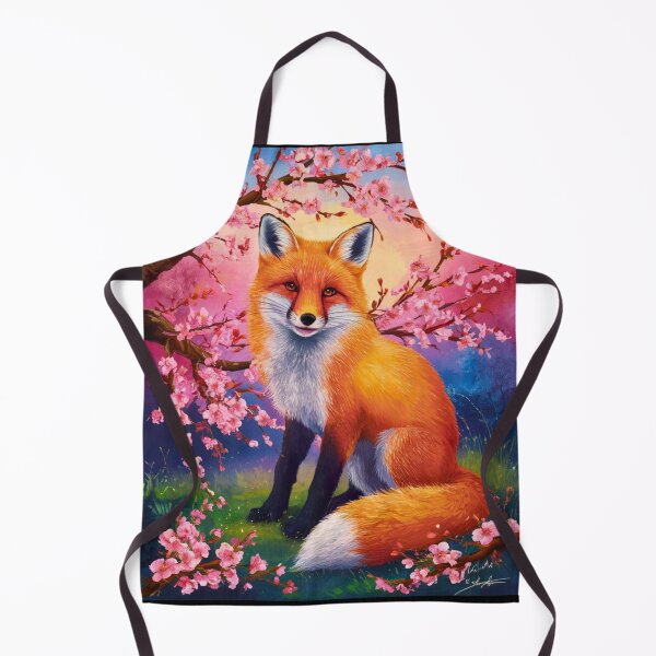 Artikelvorschau, Fuchs-Portrait. Fuchs mit Kirschblüte, Blumenfuchs, Fuchsmalerei, Raphael-Stil entworfen und verkauft von FoxVibes.