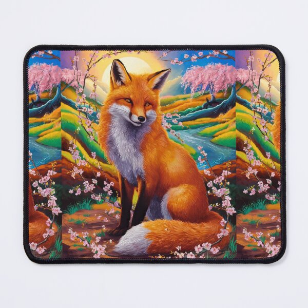 Item preview, Fox Portrait. Fox with cherry blossom, floral fox, fox painting, Raphael style designed and sold by FoxVibes.