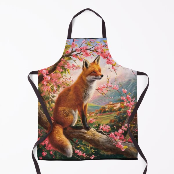 Artikelvorschau, Fuchs-Portrait. Fuchs mit Kirschblüte, Blumenfuchs, Fuchsmalerei, Raphael-Stil entworfen und verkauft von FoxVibes.