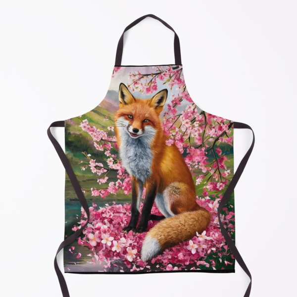 Item preview, Fox Portrait. Fox with cherry blossom, floral fox, fox painting, Raphael style designed and sold by FoxVibes.