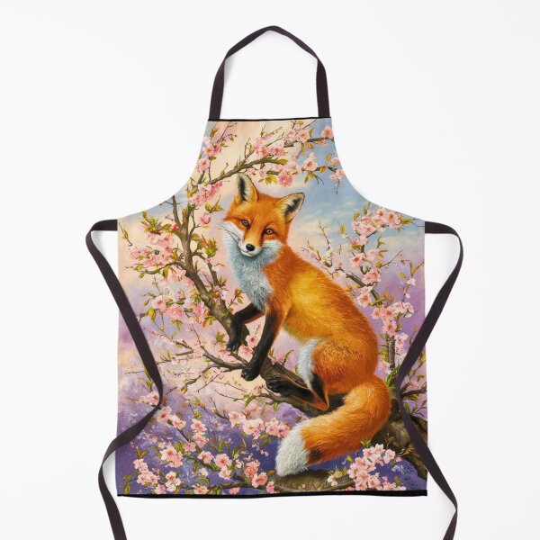 Artikelvorschau, Fuchs-Portrait. Fuchs mit Kirschblüte, Blumenfuchs, Fuchsmalerei, Raphael-Stil entworfen und verkauft von FoxVibes.