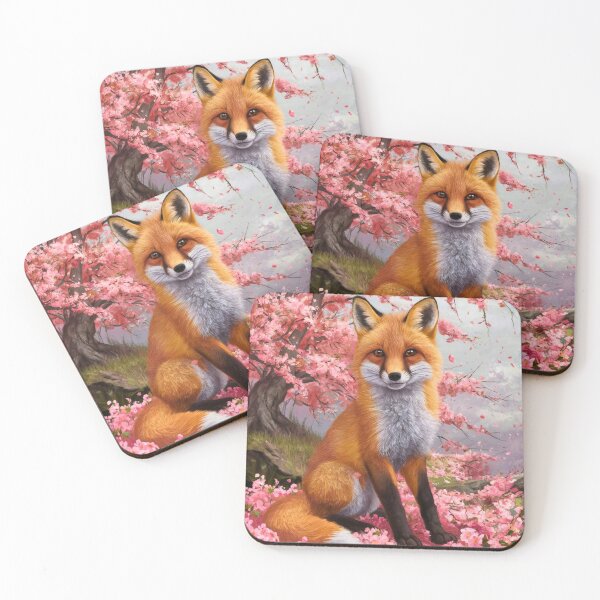 Artikelvorschau, Fuchs-Portrait. Fuchs mit Kirschblüte, Blumenfuchs, Fuchsmalerei, Raphael-Stil entworfen und verkauft von FoxVibes.