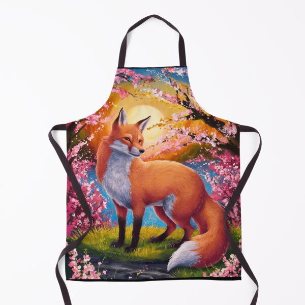 Artikelvorschau, Fuchs-Portrait. Fuchs mit Kirschblüte, Blumenfuchs, Fuchsmalerei, Raphael-Stil entworfen und verkauft von FoxVibes.