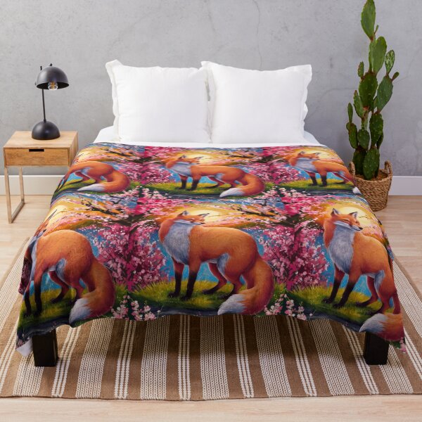 Artikelvorschau, Fuchs-Portrait. Fuchs mit Kirschblüte, Blumenfuchs, Fuchsmalerei, Raphael-Stil entworfen und verkauft von FoxVibes.
