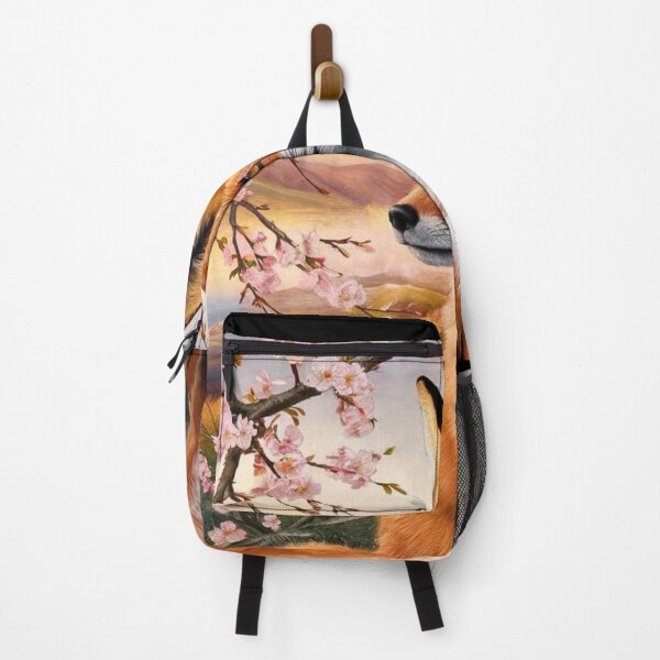 Item preview, Fox Portrait. Fox with cherry blossom, floral fox, fox painting, Raphael style designed and sold by FoxVibes.
