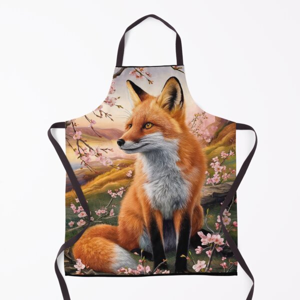 Item preview, Fox Portrait. Fox with cherry blossom, floral fox, fox painting, Raphael style designed and sold by FoxVibes.