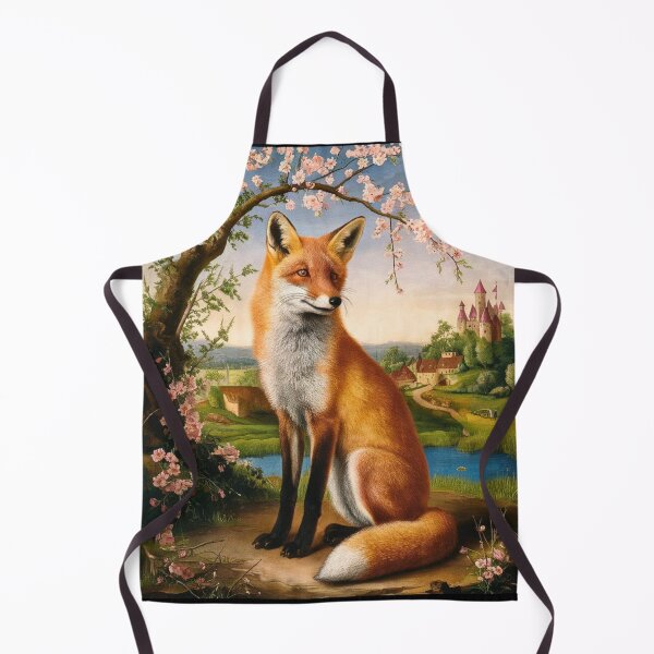 Artikelvorschau, Fuchs-Portrait. Fuchs mit Kirschblüte, Blumenfuchs, Fuchsmalerei, Raphael-Stil entworfen und verkauft von FoxVibes.