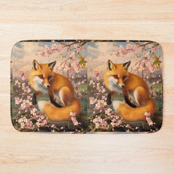Artikelvorschau, Fuchs-Portrait. Fuchs mit Kirschblüte, Blumenfuchs, Fuchsmalerei, Raphael-Stil entworfen und verkauft von FoxVibes.