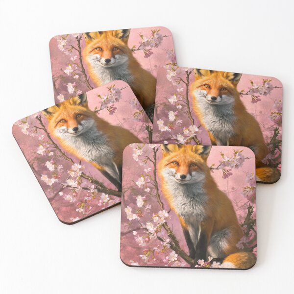 Artikelvorschau, Fuchs-Portrait. Fuchs mit Kirschblüte, Blumenfuchs, Fuchsmalerei, Raphael-Stil entworfen und verkauft von FoxVibes.