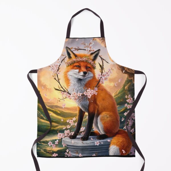 Artikelvorschau, Fuchs-Portrait. Fuchs mit Kirschblüte, Blumenfuchs, Fuchsmalerei, Raphael-Stil entworfen und verkauft von FoxVibes.