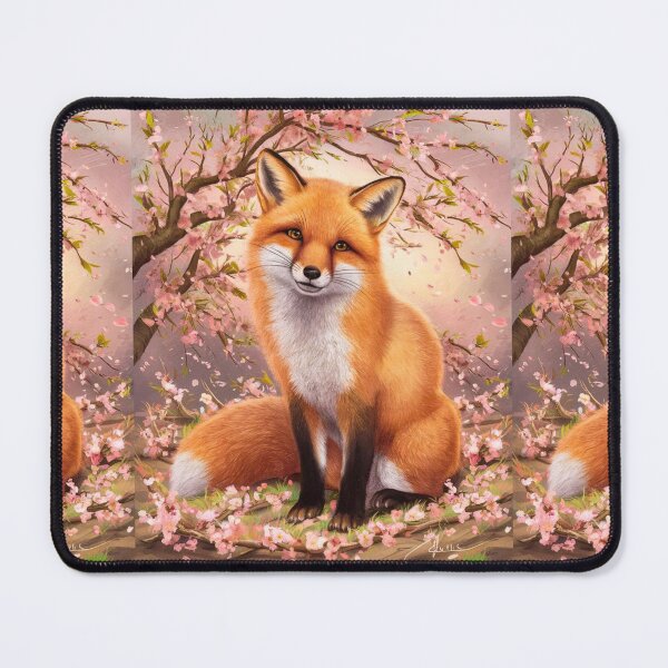Item preview, Fox Portrait. Fox with cherry blossom, floral fox, fox painting, Raphael style designed and sold by FoxVibes.