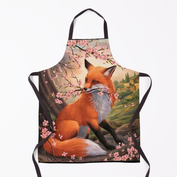 Artikelvorschau, Fuchs-Portrait. Fuchs mit Kirschblüte, Blumenfuchs, Fuchsmalerei, Raphael-Stil entworfen und verkauft von FoxVibes.