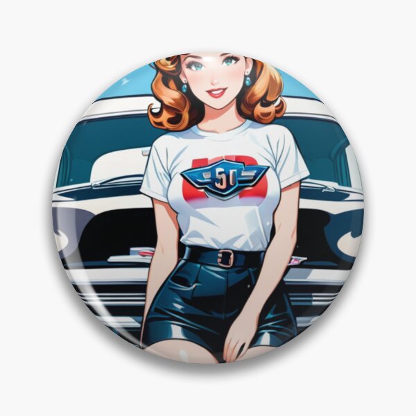 Item preview, Pin-up Girl posing next to a Vintage car. designed and sold by Crazy Ronald.