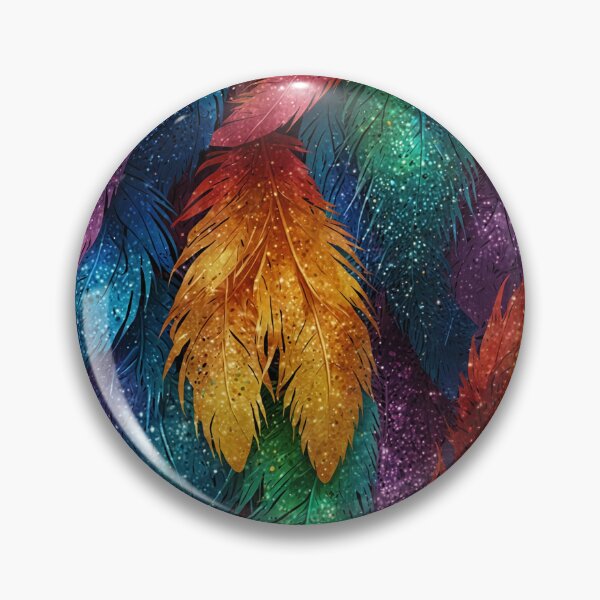 Item preview, Sparkly rainbow feathers pattern  designed and sold by PatternPuppy.