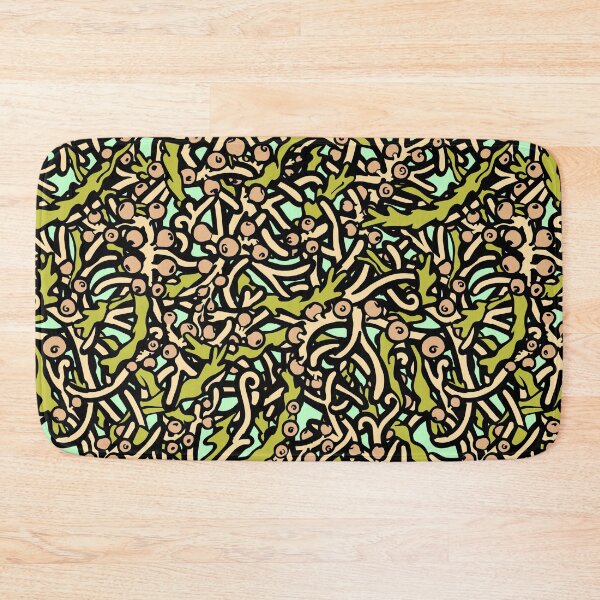 Item preview, Macroalgae Repeating Patterns: Sargassum, black line designed and sold by Chrysasaur.