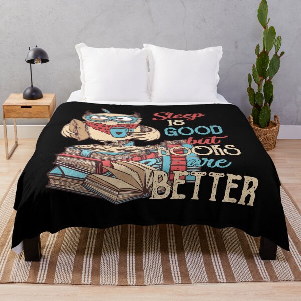 Artikelvorschau, Leseshirt, Schlaf ist gut, aber Bücher sind besser, Geschenk für Buchliebhaber, Buch-T-Shirt entworfen und verkauft von QUILLandTEE.