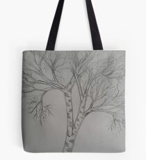 Drawing of birch tree Tote Bag