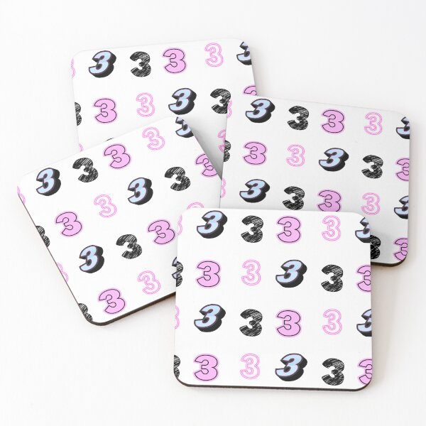 Item preview, pack of stickers, number three, different illustrations designed and sold by Numbers-Art.