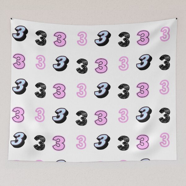 Item preview, pack of stickers, number three, different illustrations designed and sold by Numbers-Art.