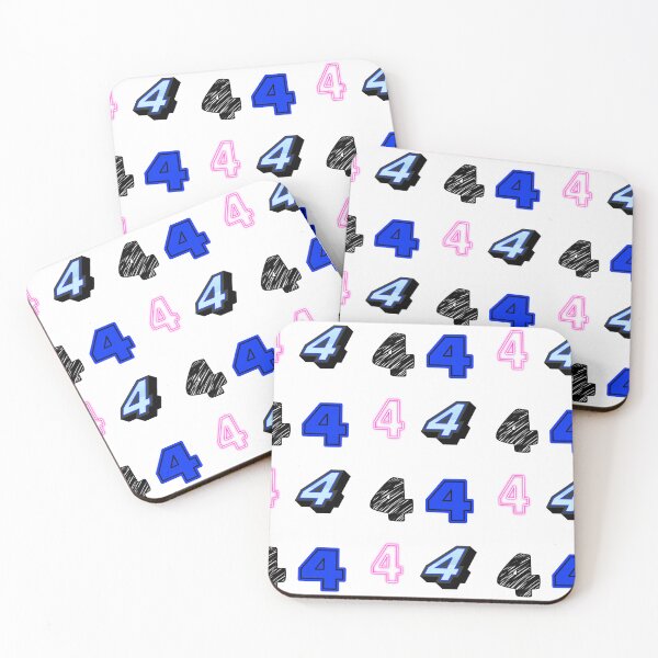 Item preview, pack of stickers, number four, different illustrations designed and sold by Numbers-Art.
