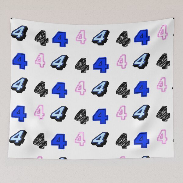 Item preview, pack of stickers, number four, different illustrations designed and sold by Numbers-Art.