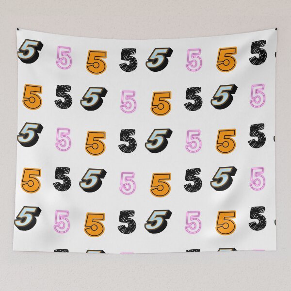 Item preview, pack of stickers, number five, different illustrations designed and sold by Numbers-Art.