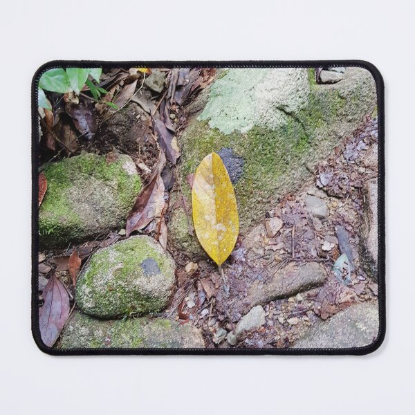 Item preview, Yellow Leaf On A Rock In Rainforest designed and sold by Designsbygroovy.