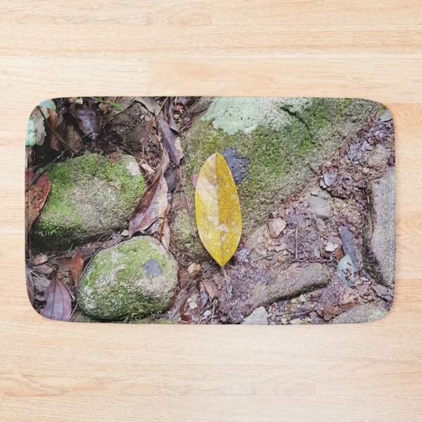 Item preview, Yellow Leaf On A Rock In Rainforest designed and sold by Designsbygroovy.