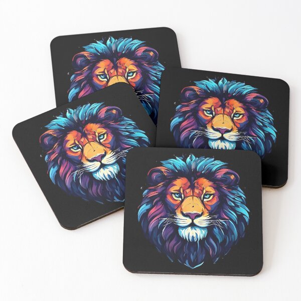 Item preview, Colorful Lion Head designed and sold by CreativeArt1210.