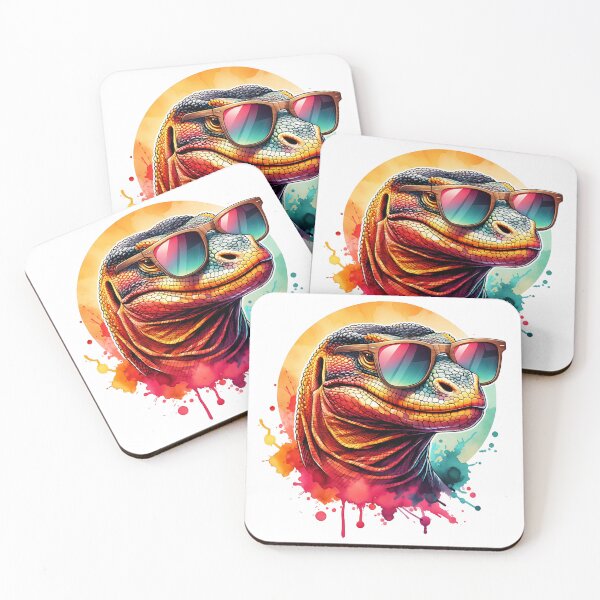 Item preview, Watercolor Komodo Dragon Wearing Sunglasses designed and sold by TheAnimalZ00.