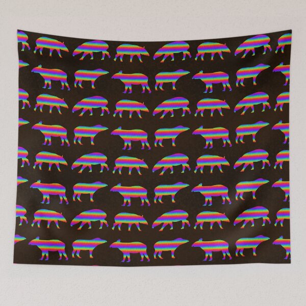 Item preview, Rainbow Stripe Tapirs Print designed and sold by ThatIsSomething.