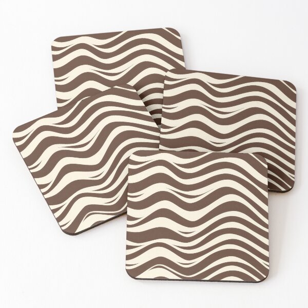 Item preview, Brown and cream wavy line pattern designed and sold by PrettyPinkSkies.