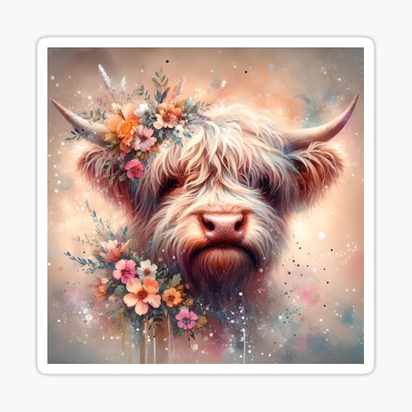 Item preview, Highland Cow Splash Art designed and sold by BreezyDawnDesigns.