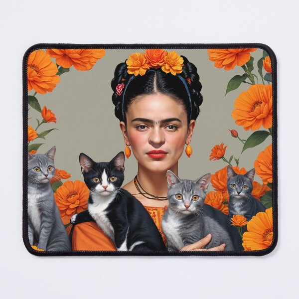 Item preview, Frida Kahlo and flowers cats and kittens ,Frida Kahlo designed and sold by TeeARTHY.