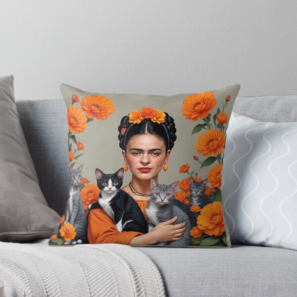 Item preview,  Frida Kahlo and flowers cats and kittens ,Frida Kahlo designed and sold by TeeARTHY.