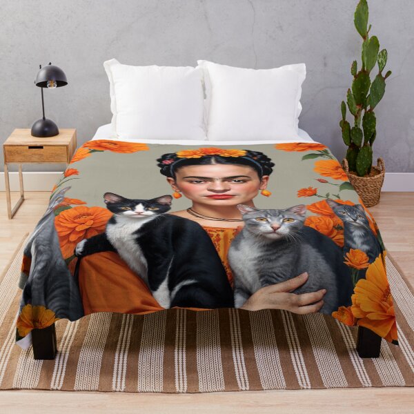 Item preview,  Frida Kahlo and flowers cats and kittens ,Frida Kahlo designed and sold by TeeARTHY.