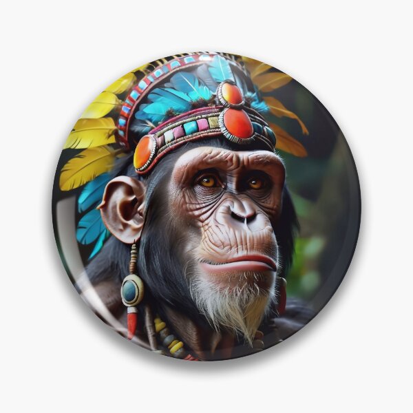 Item preview, Native Monkey Warrior Chief designed and sold by TheArtOfPat.