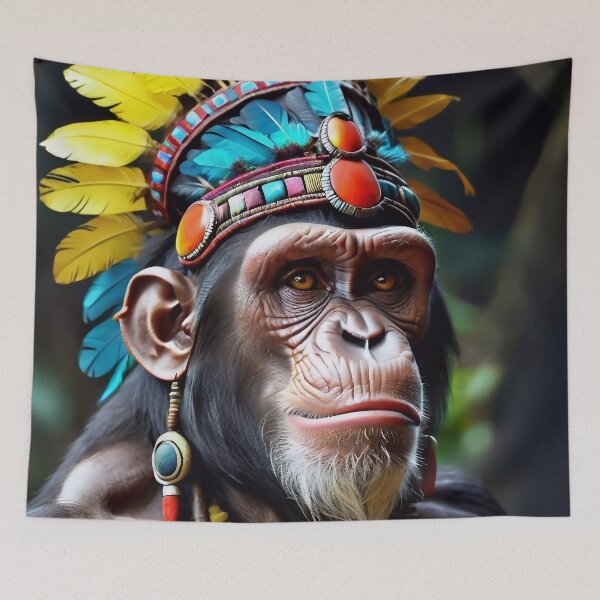 Item preview, Native Monkey Warrior Chief designed and sold by TheArtOfPat.