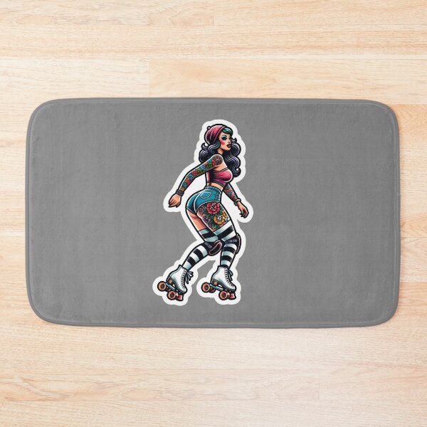 Item preview, Rollerskater Pinup With Tattoos designed and sold by PinUpPizzazz.