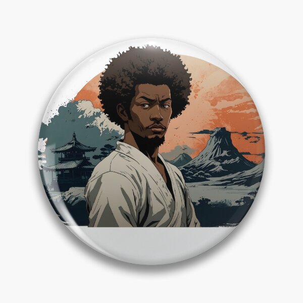 Item preview, art of the samurai afro in the mountain designed and sold by Facilita.