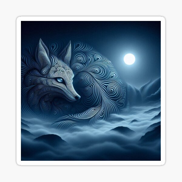 The Nine Tailed Fox ( Digital Art ) Sticker