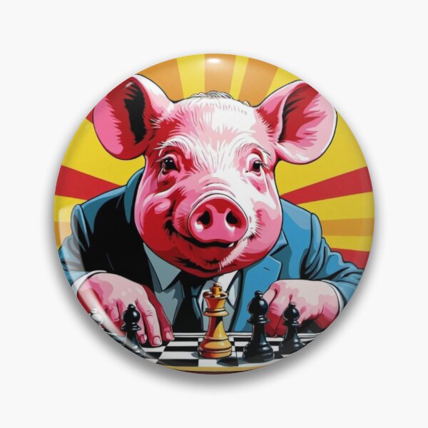 Item preview, Pig play chess-Edited AI generated art designed and sold by Frostp.