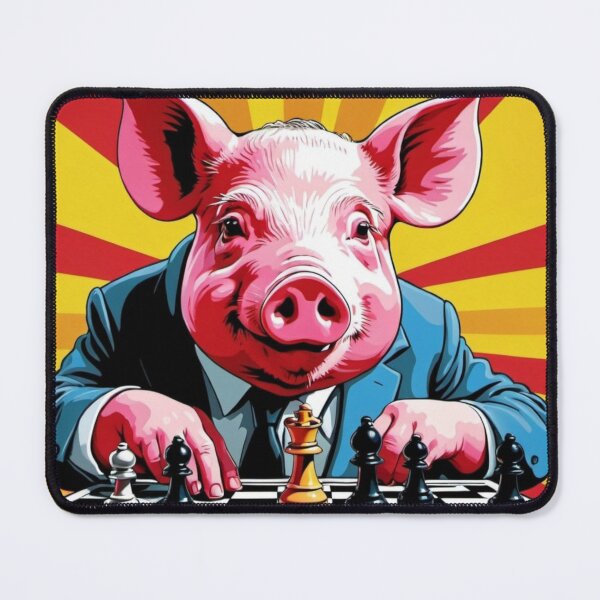 Item preview, Pig play chess-Edited AI generated art designed and sold by Frostp.