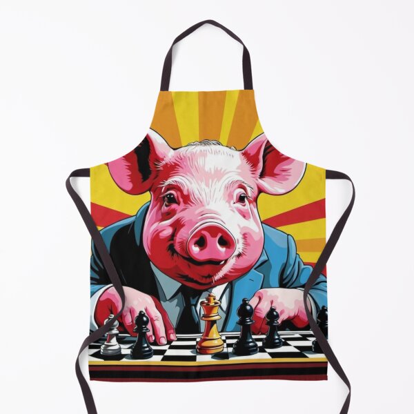 Item preview, Pig play chess-Edited AI generated art designed and sold by Frostp.