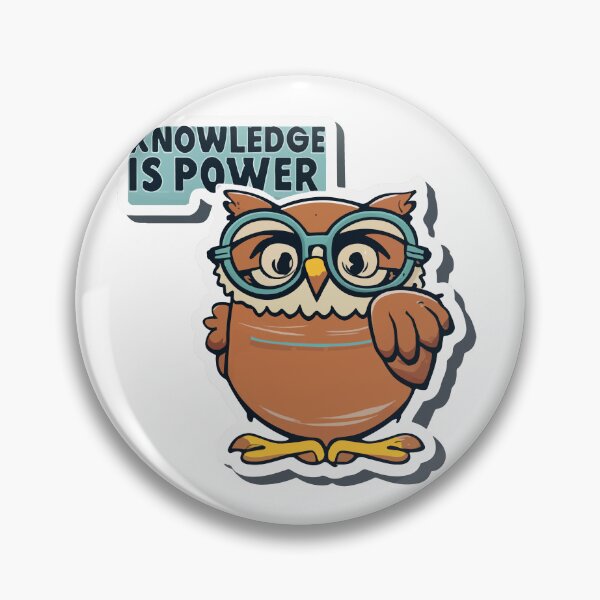 Item preview, Friendly Owl Cartoon - Knowledge is Power Design designed and sold by NiftyWrx.
