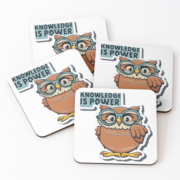 Item preview, Friendly Owl Cartoon - Knowledge is Power Design designed and sold by NiftyWrx.