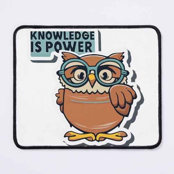 Item preview, Friendly Owl Cartoon - Knowledge is Power Design designed and sold by NiftyWrx.