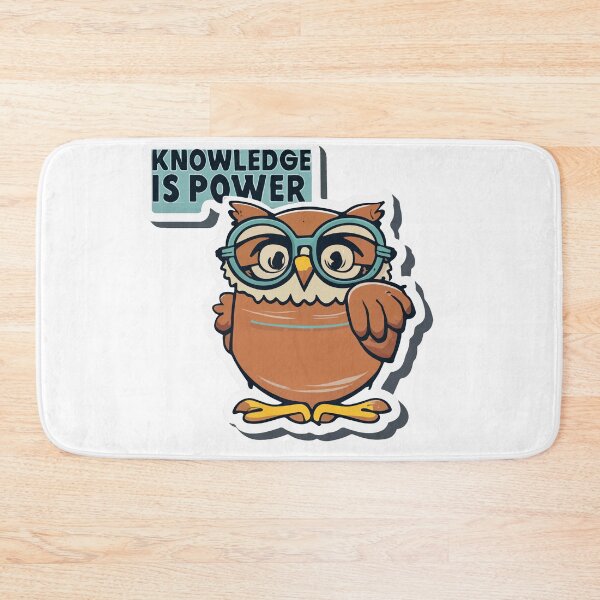 Item preview, Friendly Owl Cartoon - Knowledge is Power Design designed and sold by NiftyWrx.