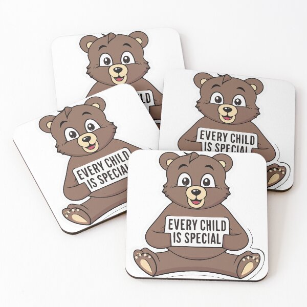 Item preview, Cute Bear with 'Every Child is Special' Sign Illustration designed and sold by NiftyWrx.